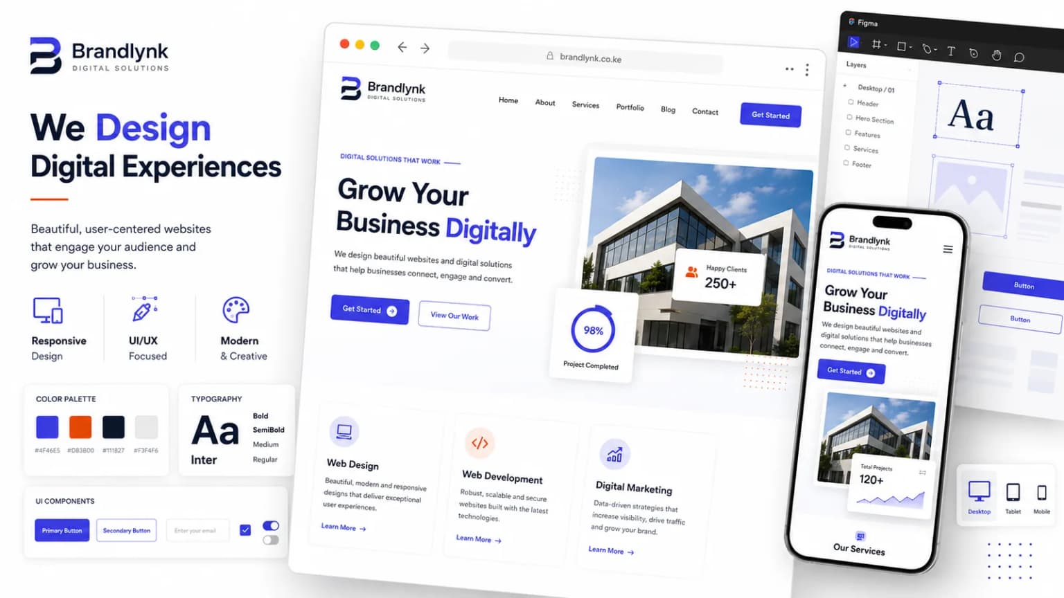 Website design planning and creative interface work